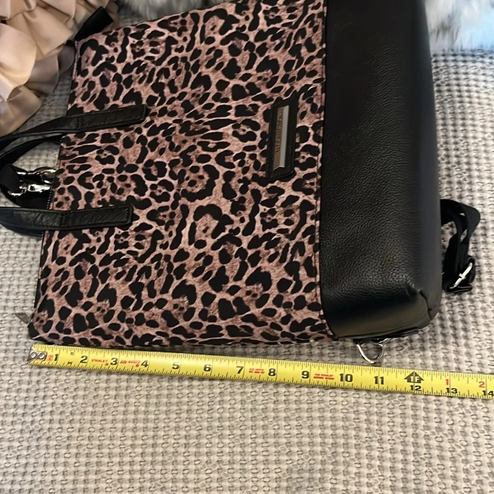 TJ Collection Leopard Torbole Convertible Transformer Backpack Crossbody Bag